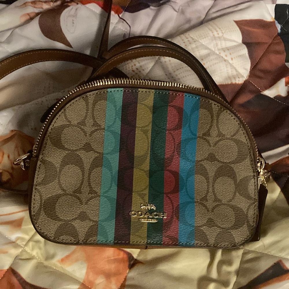 Coach Brown Crossbody Bag with Signature Monogram